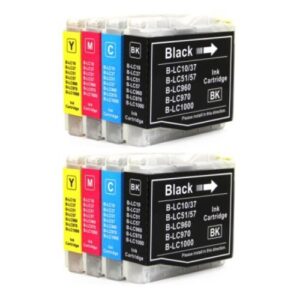 Compatible Premium Ink Cartridges LC57 / LC37  Set of 8 (Bk/C/M/Y x 2 ea) - for use in  Printers