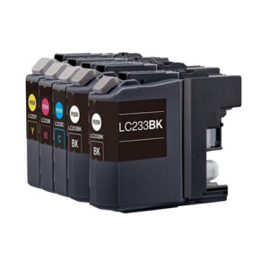 Compatible Premium LC233 Ink Cartridges Set of 5 - 2BK 1C 1M 1Y  - for use in  Printers