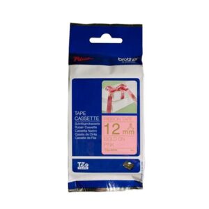 TZe-RE34 12mm x 4m Gold on Pink Ribbon Tape - for use in  Printer