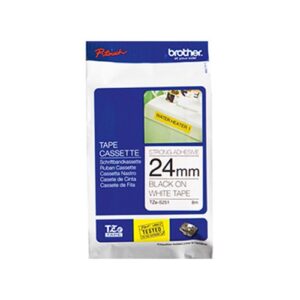 TZe-S251 24mm x 8m Extra Strength Black on White Tape - for use in  Printer