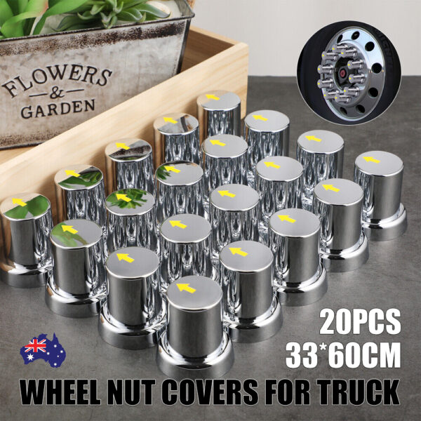 20PCS ABS Wheel Nut Covers Safety Arrow Chrome Caps For Trucks Trailers Bus AU