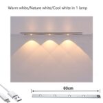 60cm Wireless LED Closet Lights Motion Sensor PIR Induction Lamp Cabinet Lighting USB