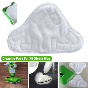 5PCS Stick On White Washable Cleaning Pads Microfiber For X5 Steam Mop H20 H2O