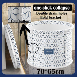 Upgraded One-Click collapse Foldable oxford Bathtub Water Tube Spa Bath Bucket