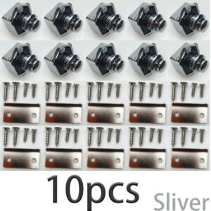 10PCS Push Button Drawer Cupboard Door Catch Lock  Van Cabinet Latch Knob