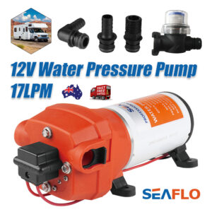 12V Marine Grade RV Water High Pressure Pump  Boat w/ Flow Filter SEAFLO