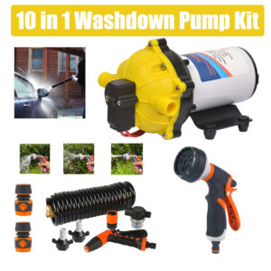 6.6GPM Washdown Pump Kit 12V Wash Pump w/ Hose Nozzle For  RV Marine Boat