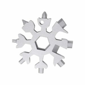 18 in 1 Multi-tool Snowflake Bottle Opener Stainless Keychain Wrench Screwdriver Silver