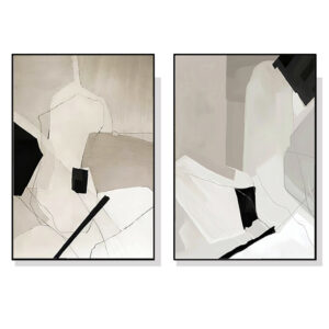 Wall Art 50cmx70cm Modern Abstract 2 Sets Black Frame Canvas