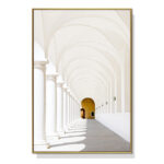 Wall Art 70cmx100cm Long Corridor  A Gold Frame Canvas