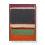 70cmx100cm Black Orange Green By Mark Rothko Black Frame Canvas Wall Art