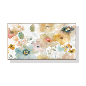 Wall Art 40cmx80cm Floral Watercolor  Wood Frame Canvas