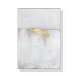 Wall Art 50cmx70cm Abstract gold white single II White Frame Canvas