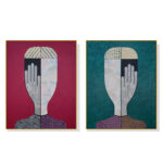 Wall Art 50cmx70cm Abstract Man And Woman 2 Sets Gold Frame Canvas