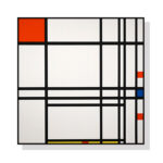 Wall Art 80cmx80cm Abstract Art By Piet Mondrian Black Frame Canvas