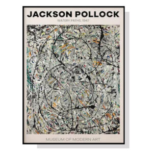 Wall Art 70cmx100cm  Pollock Exhibition III Black Frame Canvas