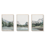 Wall Art 50cmx70cm Yosemite Valley National Park 3 Sets Wood Frame Canvas