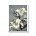 Wall Art 60cmx90cm Floral Lily II Black Frame Canvas