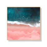 Wall Art 80cmx80cm Pink Sea Wood Frame Canvas