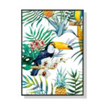 Wall Art 50cmx70cm Toucan plants Black Frame Canvas