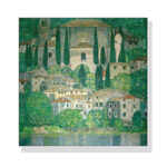 Wall Art 70cmx70cm Kirche In Cassone by Gustav Klimt White Frame Canvas