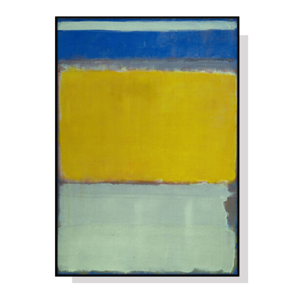 Wall Art 90cmx135cm Blue Yellow Green By Mark Rothko Black Frame Canvas