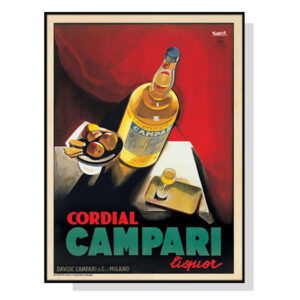 Wall Art 60cmx90cm Cordial Campari Liquor Black Frame Canvas