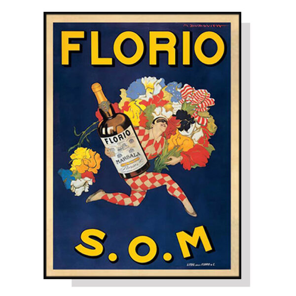 Wall Art 50cmx70cm Florio S.O.M Black Frame Canvas