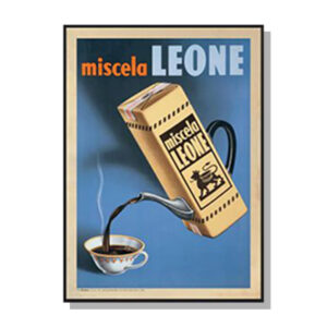 Wall Art 50cmx70cm Miscela Leone  1950 Black Frame Canvas