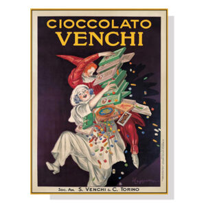 Wall Art 70cmx100cm Cioccolato Venchi Vintage Gold Frame Canvas