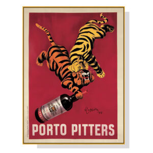 Wall Art 60cmx90cm Porto Pitters Vintage Gold Frame Canvas