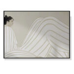 Wall Art 50cmx70cm Abstract Lady Black Frame Canvas