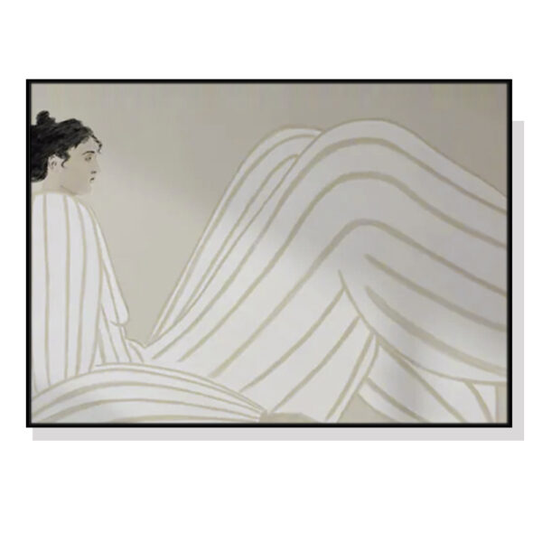 Wall Art 60cmx90cm Abstract Lady Black Frame Canvas