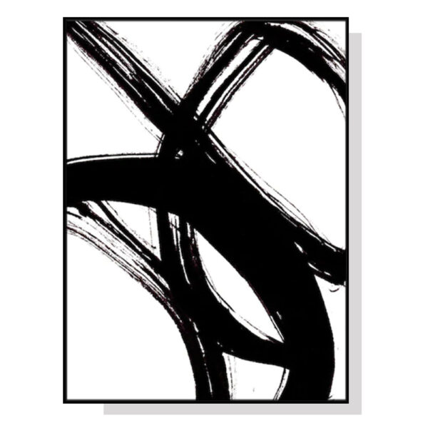 Wall Art 100cmx150cm  Minimalist Black Artwork Black Frame Canvas