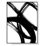 Wall Art 60cmx90cm  Minimalist Black Artwork Black Frame Canvas