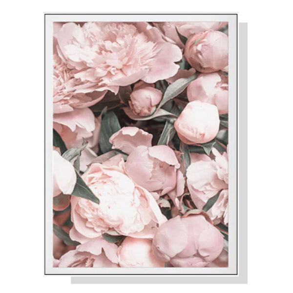 Wall Art 70cmx100cm Peony White Frame Canvas