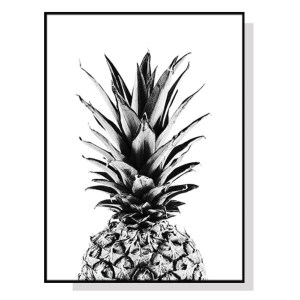 Wall Art 50cmx70cm Pineapple Black Frame Canvas