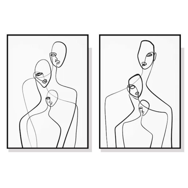 Wall Art 50cmx70cm Abstract Figures 2 Sets Black Frame Canvas