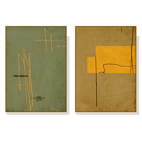 Wall Art 80cmx120cm United Study 2 Sets Gold Frame Canvas