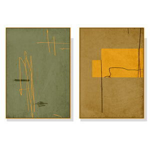 Wall Art 100cmx150cm United Study 2 Sets Gold Frame Canvas