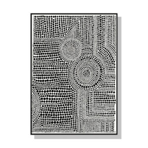 Wall Art 60cmx90cm Clustered Dots A Black Frame Canvas