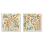 Wall Art 50cmx50cm Lovely Pattern 2 Sets White Frame Canvas