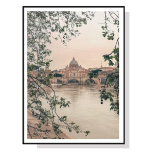 Wall Art 50cmx70cm Rome City Black Frame Canvas