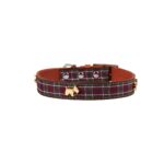 Purple Tartan Dog Collar Medium