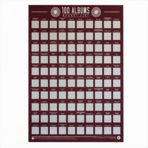 Gift Republic Bucket List Scratch Poster 100 Albums