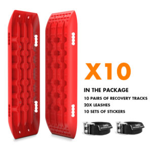 10 Pairs Recovery tracks Boards 10T / Sand tracks/ Mud tracks Gen 2.0 Red