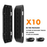 10 Pairs Recovery tracks Boards 4WD 4X4 10T Sand / Mud / Snow Gen 2.0 Black