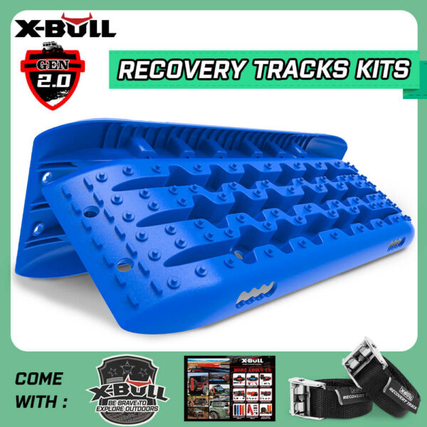 KIT1 Recovery track Board Traction Sand trucks strap mounting 4x4 Sand Snow Car BLUE