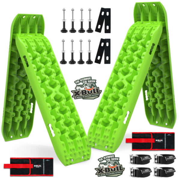 Recovery tracks Boards 10T 2 Pairs Sand Mud Snow With Mounting Bolts pins Green