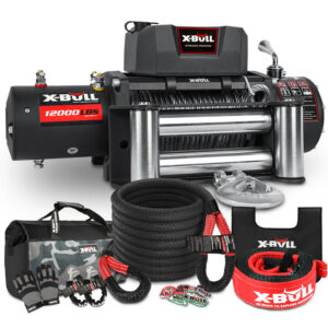 4WD Recovery Kit Kinetic Recovery Rope With 12000LBS Electric Winch 12V Winch 4WD 4X4 Offroad